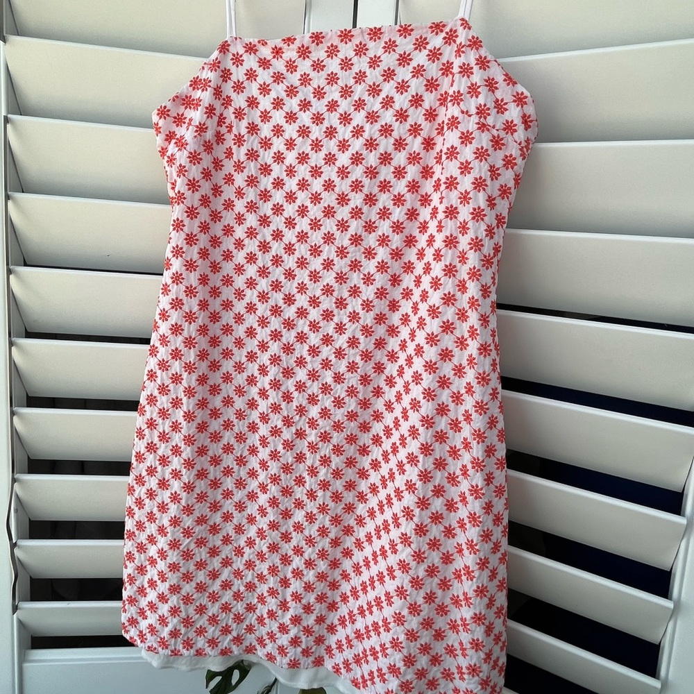 60s-style embroidered mini dress